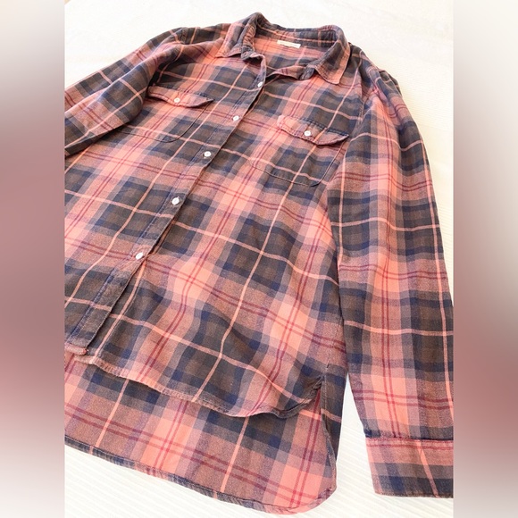 Sundry Flannel Button Down Plaid Top - Picture 8 of 11